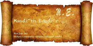 Masáth Edgár névjegykártya